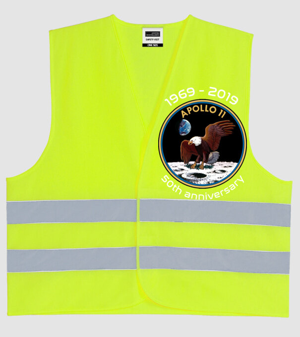 Apollo misson patch minta neonsárga pólón