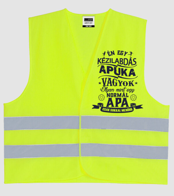 Kézilabdás apuka minta neonsárga pólón