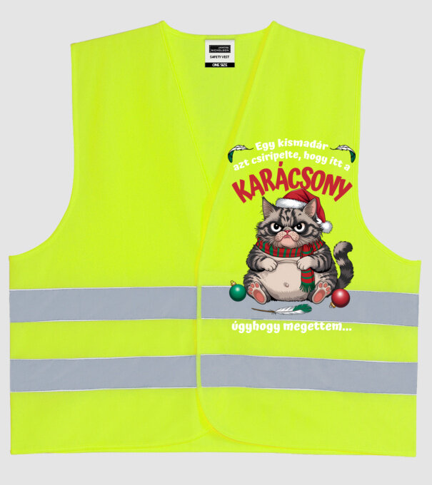 Kismadár csiripelte itt a KARÁCSONY, megettem... fekete alapra minta neonsárga pólón
