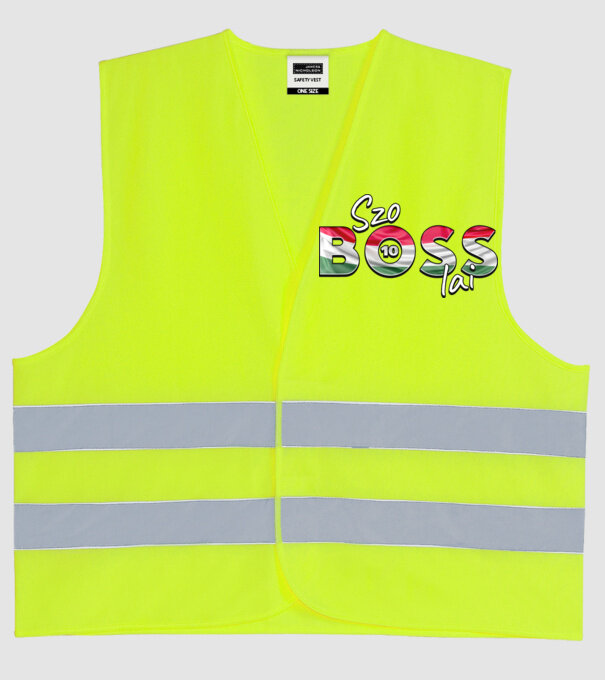 SzoBosslai flag minta neonsárga pólón