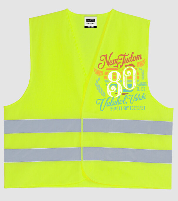 Szülinapos fogadás retro 80 éves minta neonsárga pólón