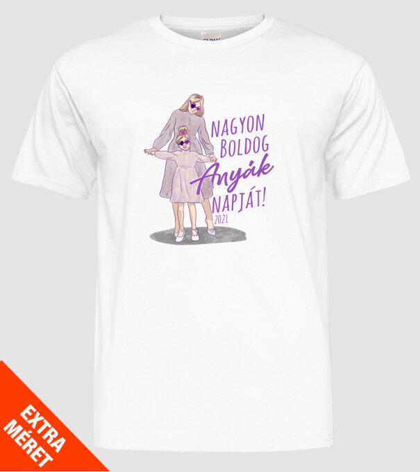 Anyák napja minta fehér pólón