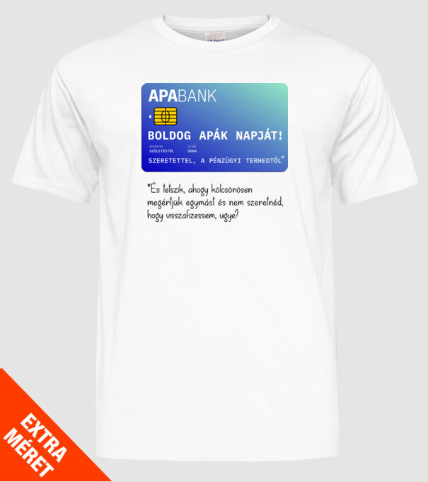 ApaBank minta fehér pólón