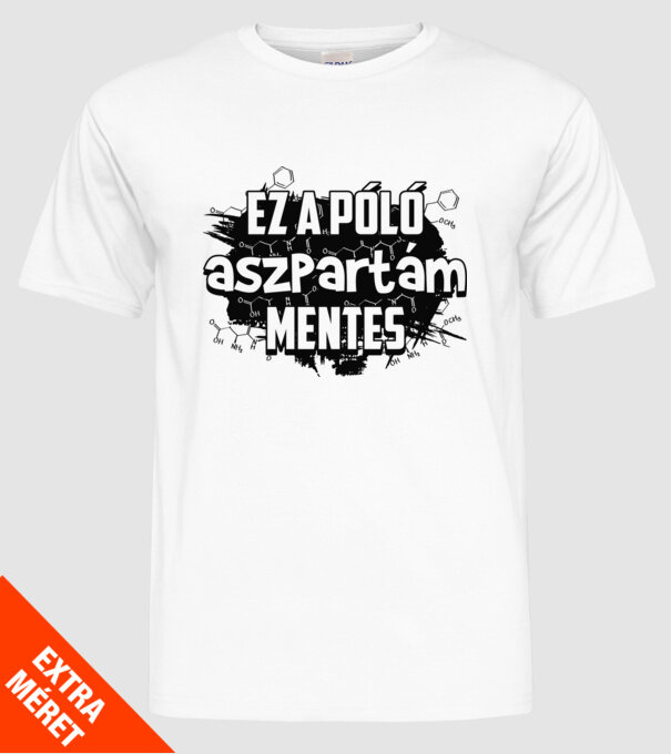 Aszpartám mentes fekete minta fehér pólón