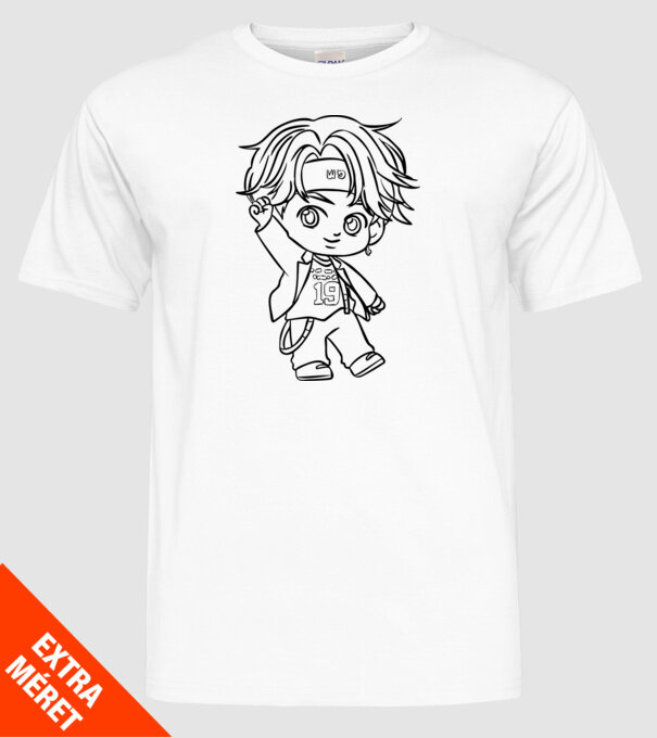 BTS CHIBI minta fehér pólón