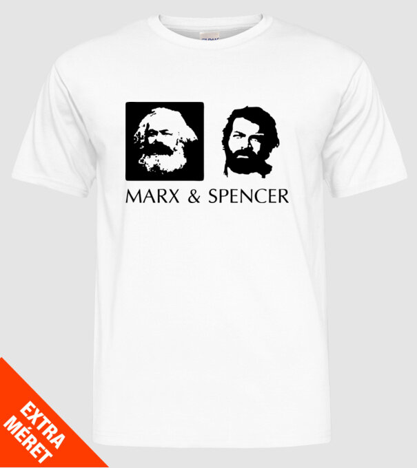 Marx és Bud Spencer minta fehér pólón