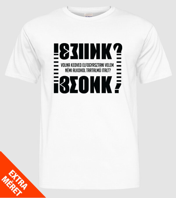 Rejtett üzenet Iszunk minta fehér pólón