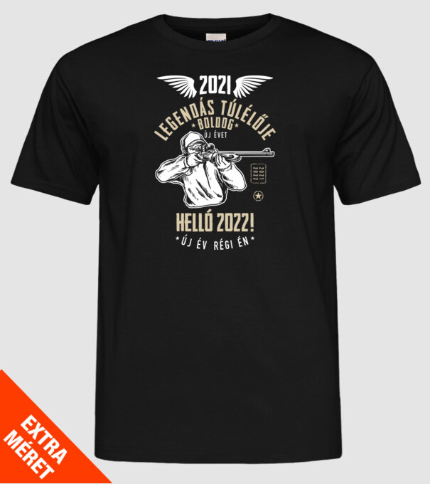 2021 túlélő minta fekete pólón