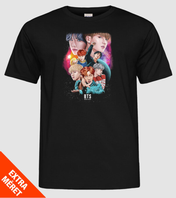 Bts poszter minta fekete pólón