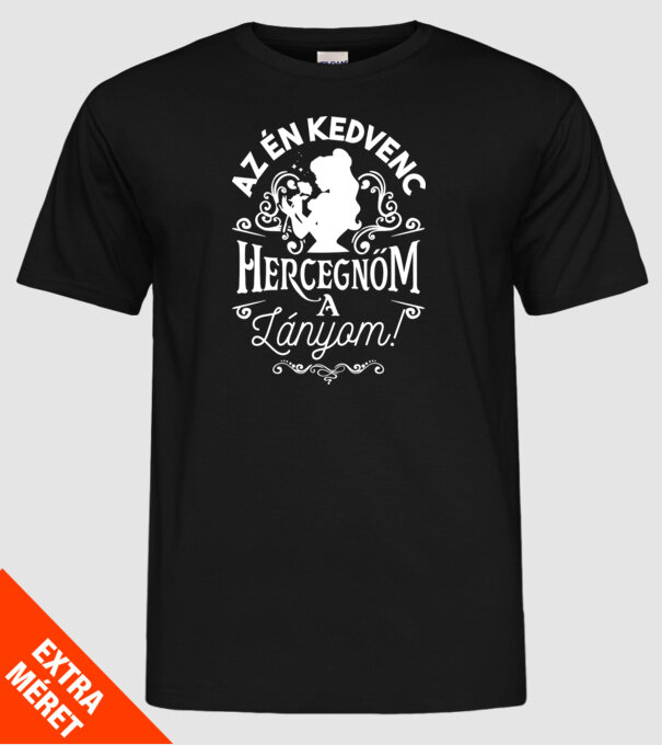 Kedvenc hercegnőm minta fekete pólón