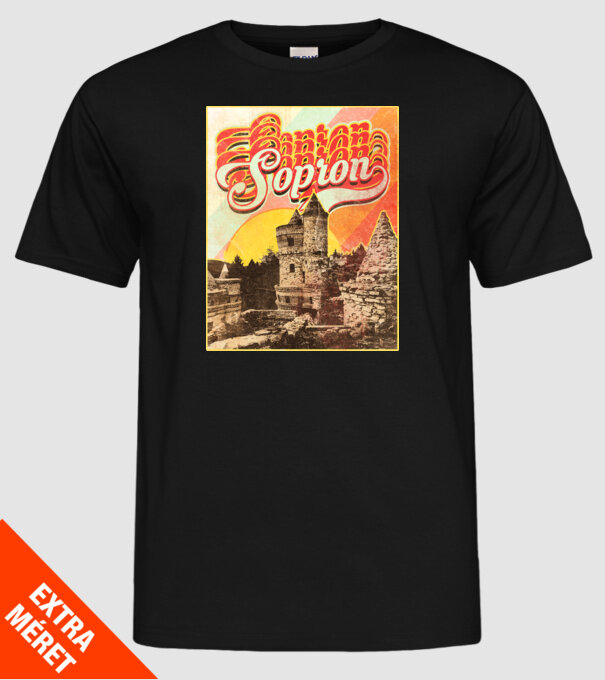 Retro Sopron minta fekete pólón