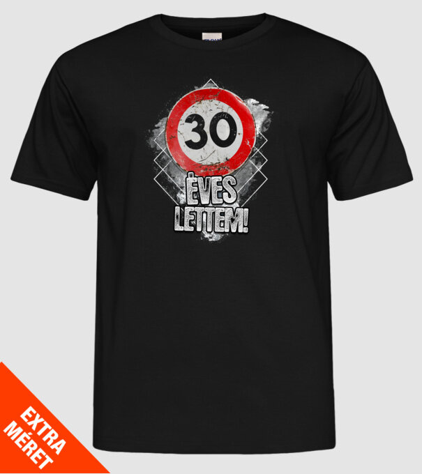 Speedlimit 30 éves minta fekete pólón