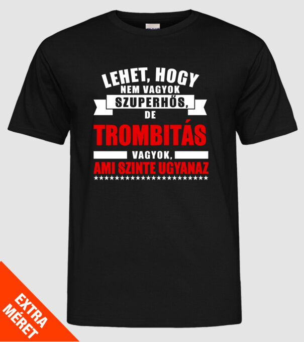 Szuperhős trombitás minta fekete pólón