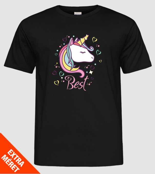 Unicorn Best minta fekete pólón