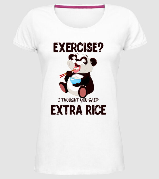 Exercise panda minta fehér pólón