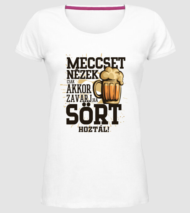 Meccset nézek minta fehér pólón