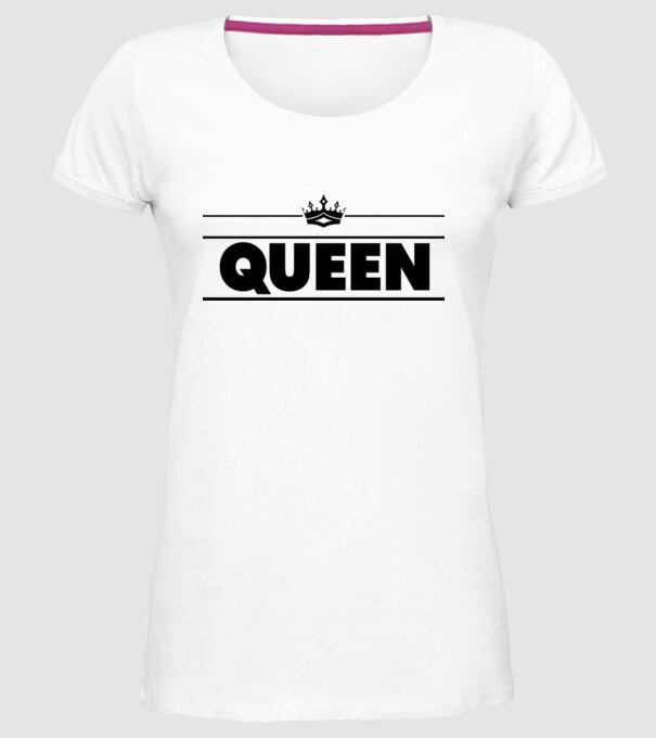 Queen minta fehér pólón