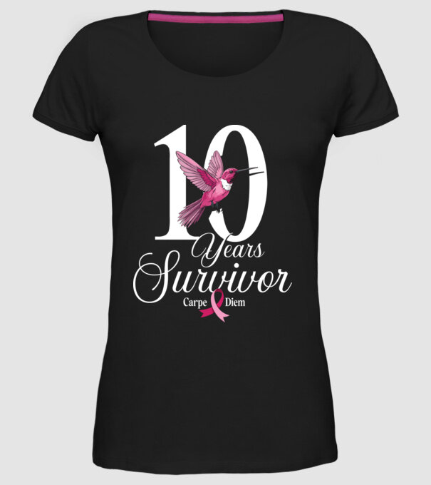 10 years survivor minta fekete pólón