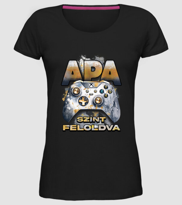Apa szint feloldva minta fekete pólón