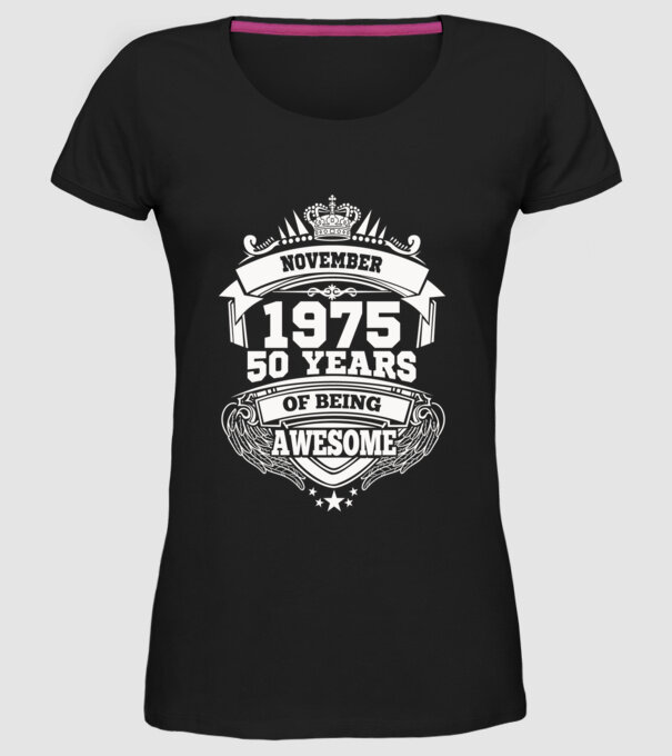 Awesome being of 1975 NOVEMBER minta fekete pólón