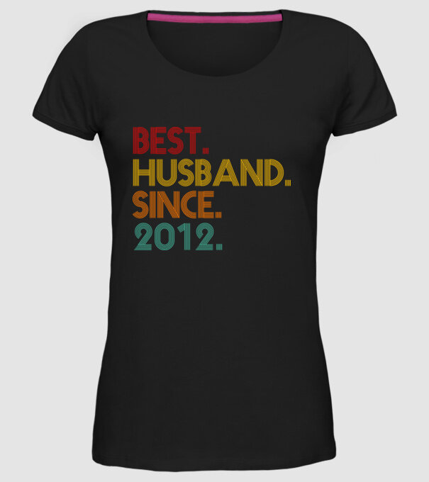 best husband since 2012 retro minta fekete pólón