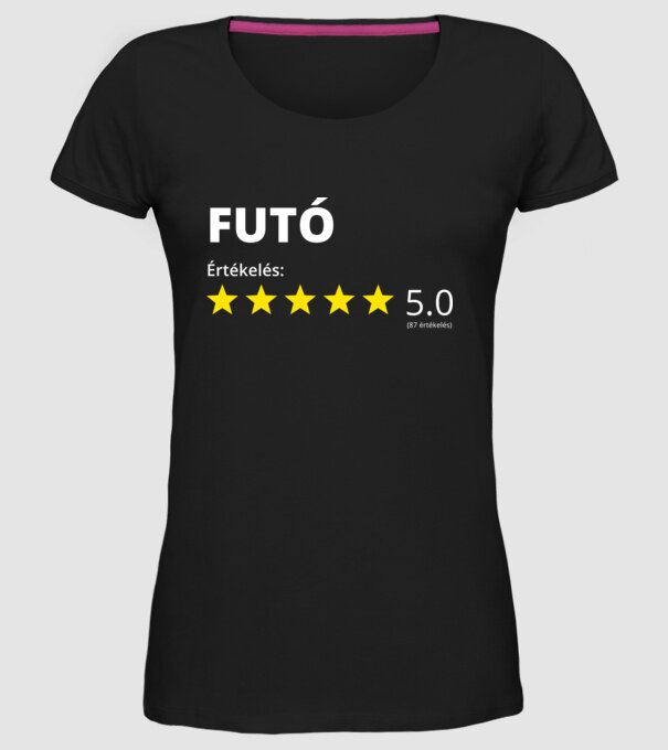 Értékelés 5_FUTÓ minta fekete pólón