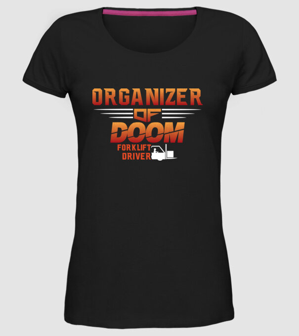 organizer of DOOM minta fekete pólón