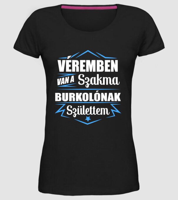 Véremben van a szakma Burkoló minta fekete pólón