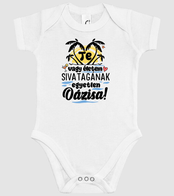 Életem oázisa minta fehér pólón