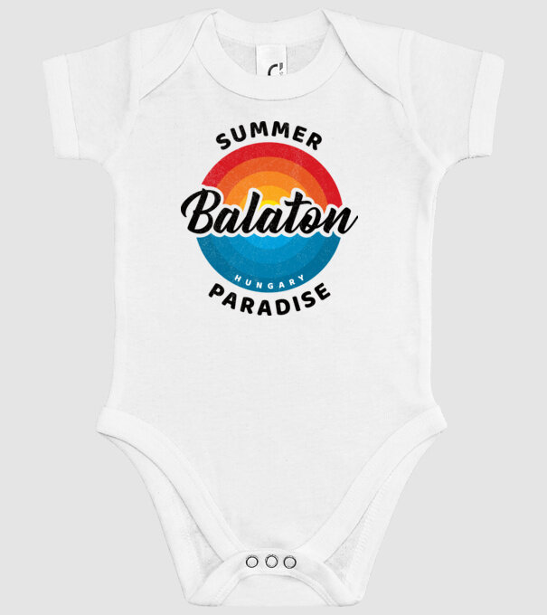 Balaton summer paradise retro minta fehér pólón