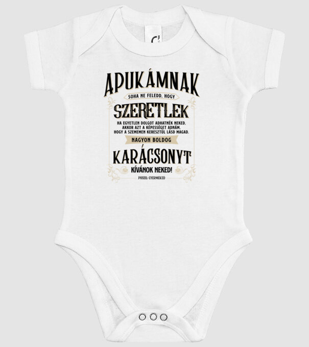 BOLDOG KARÁCSONYT APUKÁMNAK minta fehér pólón