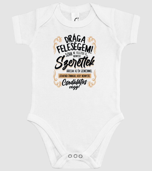 Drága feleségem minta fehér pólón