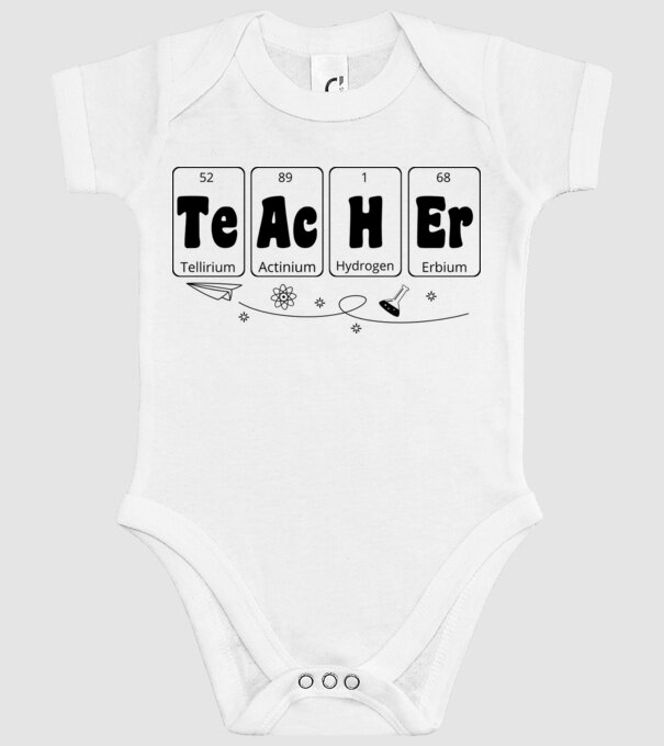 Teacher periodus minta fehér pólón