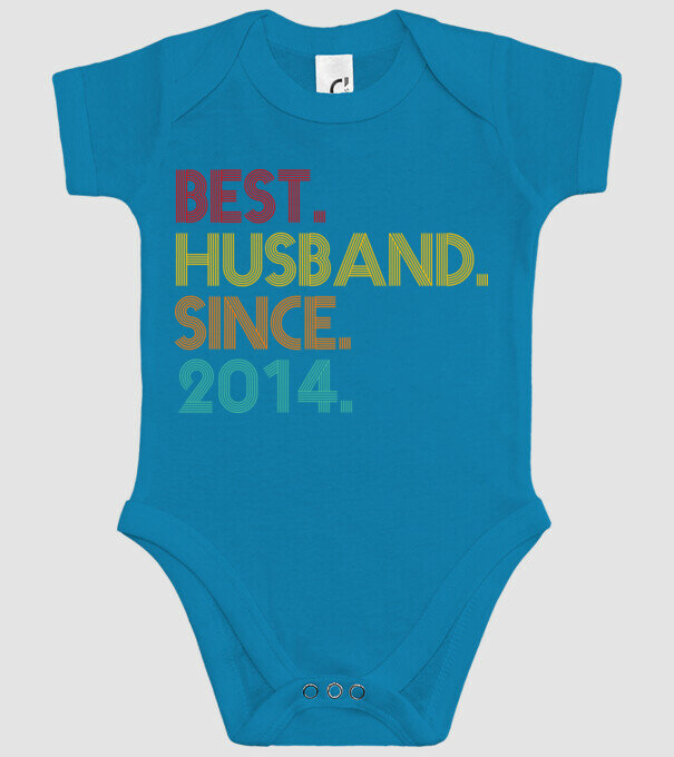 best husband since 2014 retro minta türkiz pólón