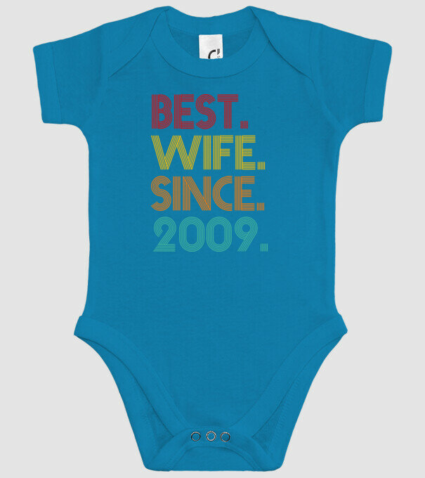 best wife since 2009 retro minta türkiz pólón