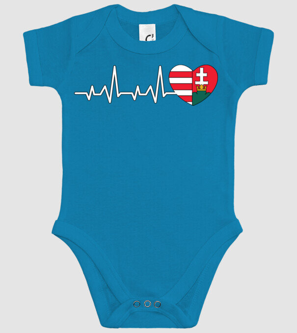 Címer heartbeat minta türkiz pólón