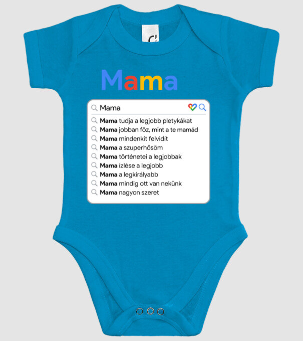 Google keresés MAMA minta türkiz pólón