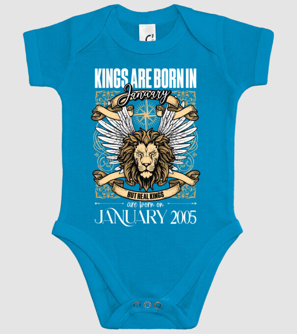 KINGS ARE BORN 2005 - JANUÁR minta türkiz pólón