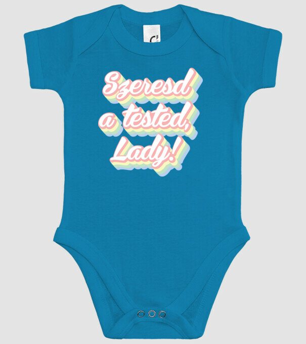 szeresd a tested lady-02 minta türkiz pólón