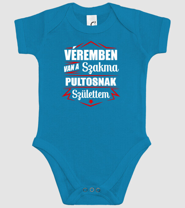 Véremben van a szakma Pultos minta türkiz pólón