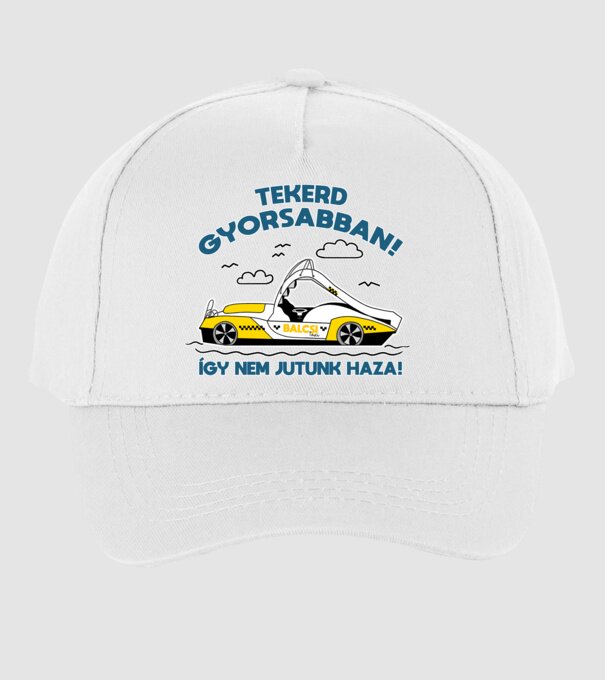 Balcsi Taxi minta fehér pólón
