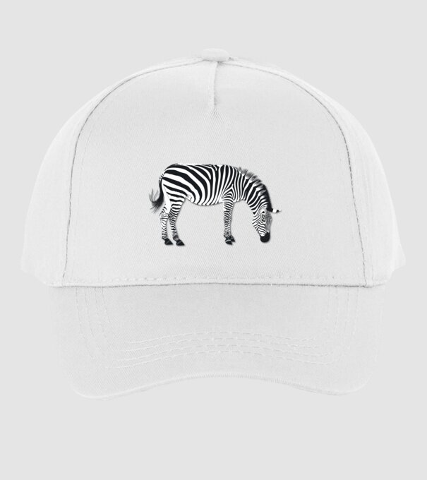 Zebra minta fehér pólón