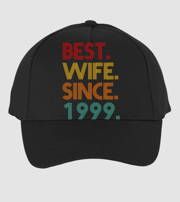 best wife since 1999 retro minta fekete pólón