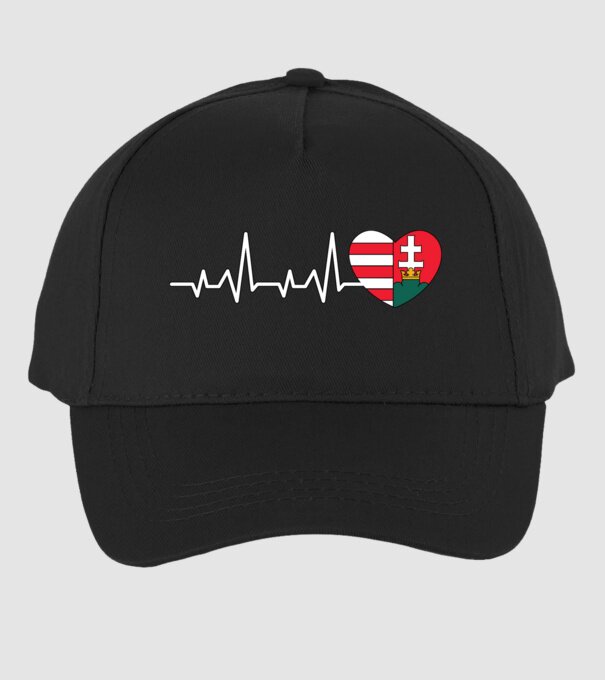 Címer heartbeat minta fekete pólón