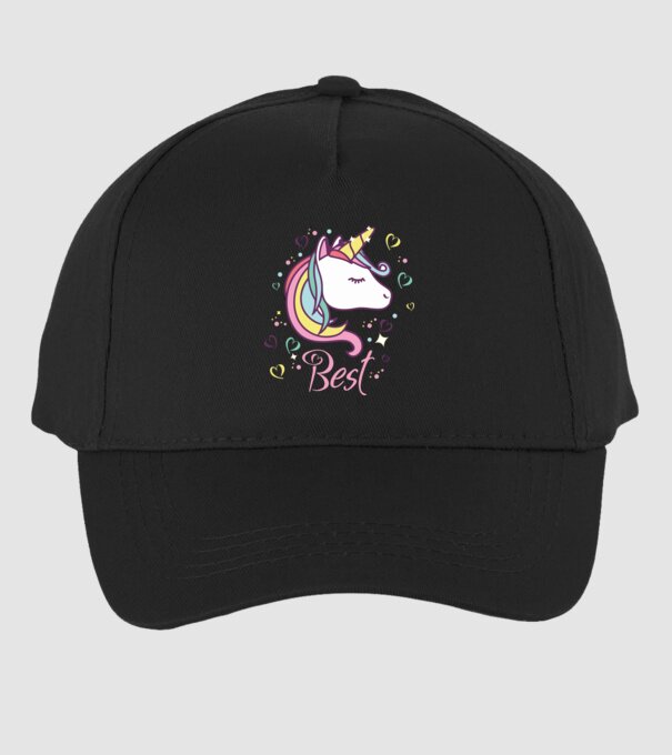 Unicorn Best minta fekete pólón