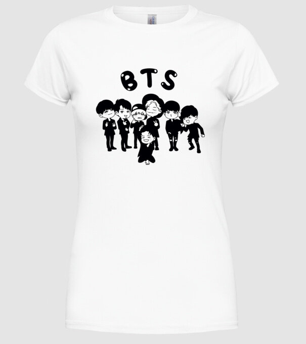 BTS chibi group minta fehér pólón