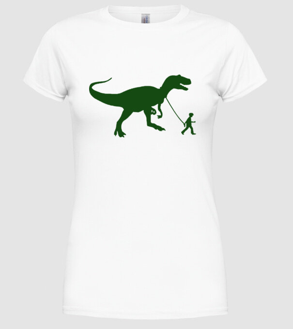 Dino Walking minta fehér pólón
