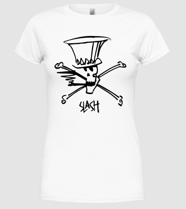slash-logo minta fehér pólón