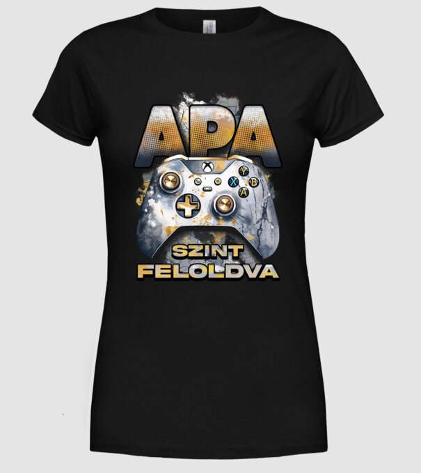 Apa szint feloldva minta fekete pólón