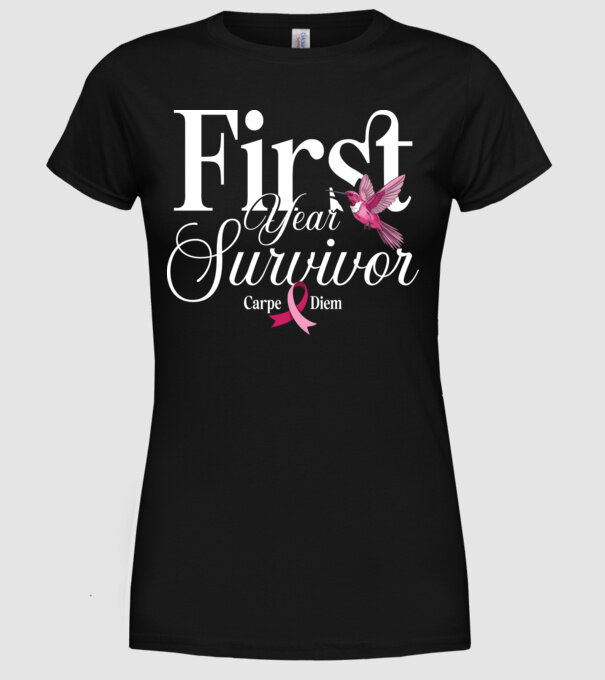 First year survivor minta fekete pólón